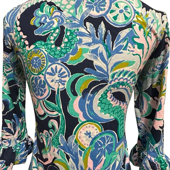 Lilly Pulitzer Sophie Dress UPF 50+ Sirens & Spirits Ruffle Sleeves Resort XXS - Picture 4 of 13